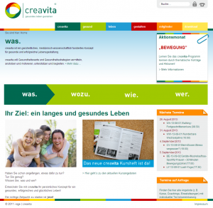 Webseite von creavita.eu